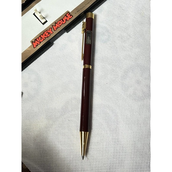 Vintage Mickey Mouse Walt Disney Gold Filled Clock Pen ~Need Ink~ - Picture 10 of 14
